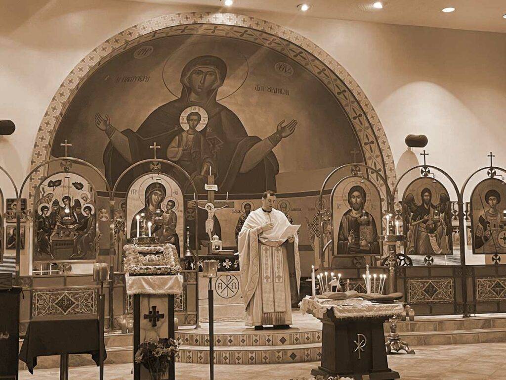 Altar View at Holy Trinity with Fr Demetrios Panteloukas