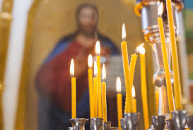 Candles lit at Orthodox church
